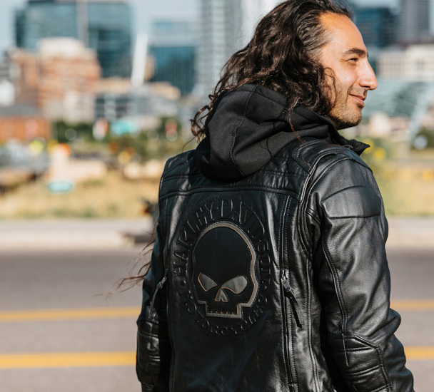 KURTKA MOTOCYKLOWA MĘSKA AURORAL II SKULL CZARNA - obrazek 6