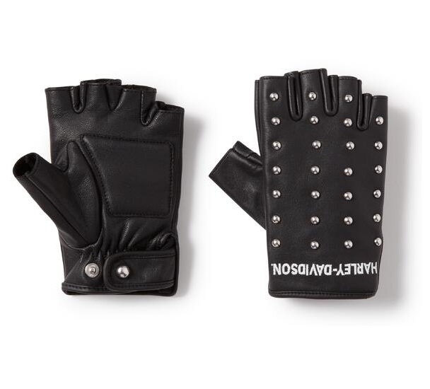 Rękawice damskie BEZ PALCÓW STUDDED CZARNE