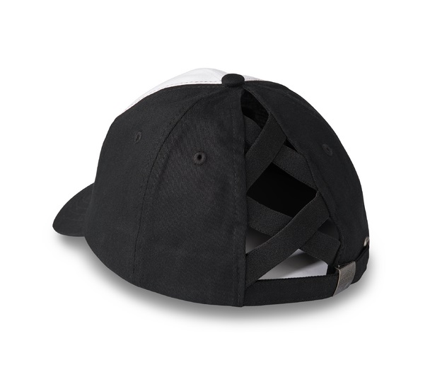 CZAPKA DAMSKA COLORBLOCK BIAŁO/CZARNA - obrazek 2