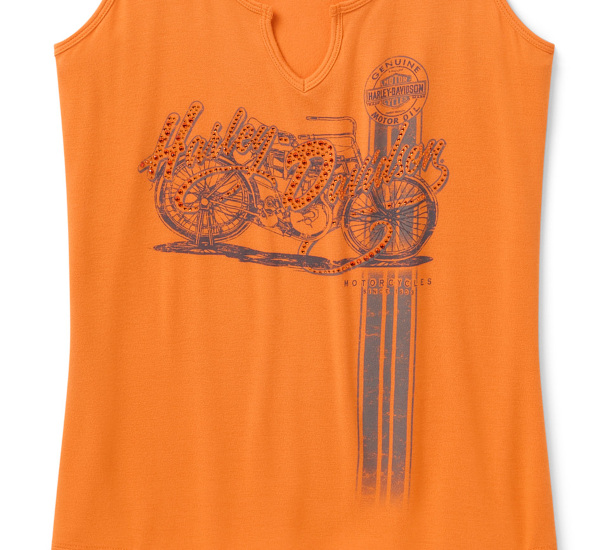 T-SHIRT DAMSKI BLING RALLY N RIDE ORANGE - obrazek 3