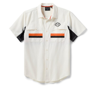 kOSZULA MĘSKA TECH VENTED COLORBLOCK BIAŁA