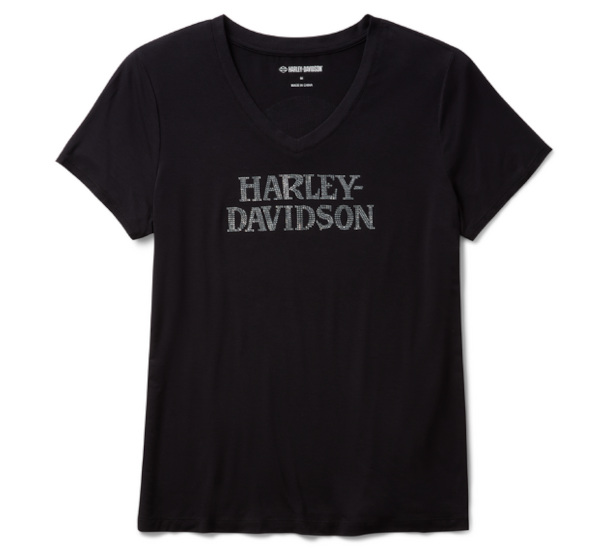 T-SHIRT DAMSKI BLING WILLIE G V-NECK CZARNY
