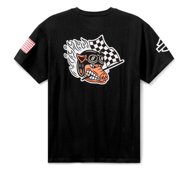 T-SHIRT FACTORY RACING FAST JOHNNIE CZARNY - obrazek 2