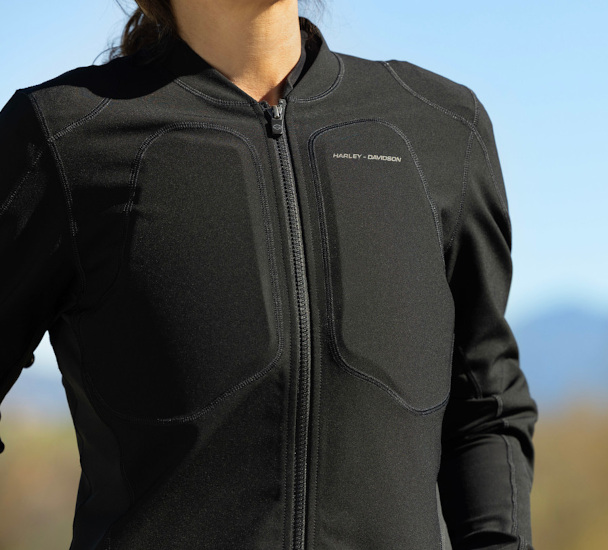 KURTKA MOTOCYKLOWA DAMSKA BASE LAYER CZARNA - obrazek 4