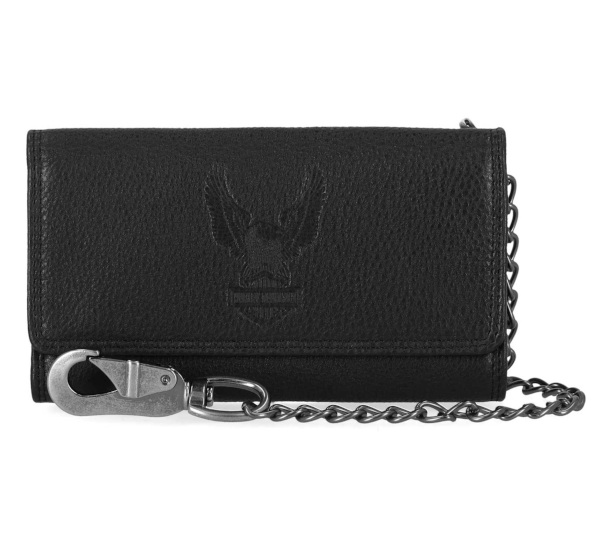 PORTFEL SKÓRZANY TRIFOLD EAGLE CHAIN CZARNY - obrazek 2