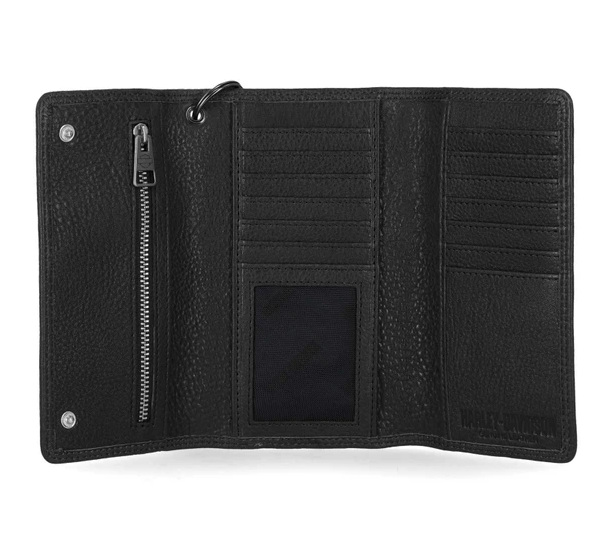 PORTFEL SKÓRZANY TRIFOLD EAGLE CHAIN CZARNY - obrazek 4