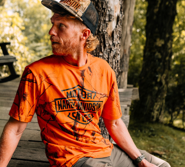 T-SHIRT MĘSKI B&S REAL TREE POMARAŃCZOWY - obrazek 3