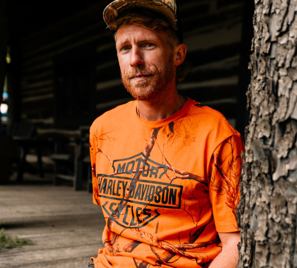 T-SHIRT MĘSKI B&S REAL TREE POMARAŃCZOWY - obrazek 4