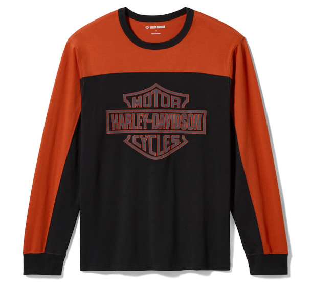 LONGSLEEVE MĘSKI COLORBLOCK B&S BLACK/ORANGE