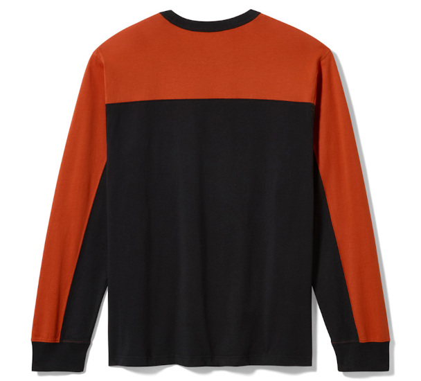 LONGSLEEVE MĘSKI COLORBLOCK B&S BLACK/ORANGE - obrazek 2