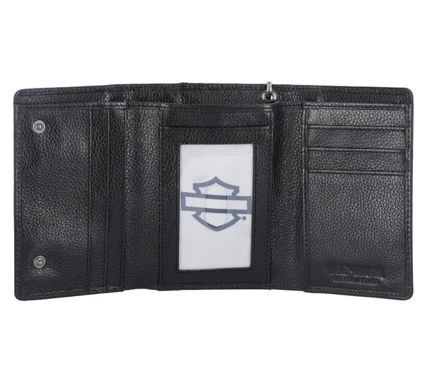 PORTFEL SKÓRZANY MĘSKI TRIFOLD B&S CHAIN - obrazek 3