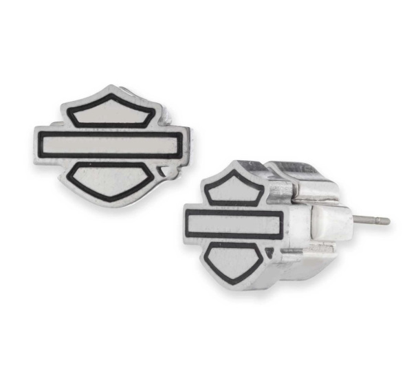 KOLCZYKI DAMSKIE B&S LOGO STUD SILVER